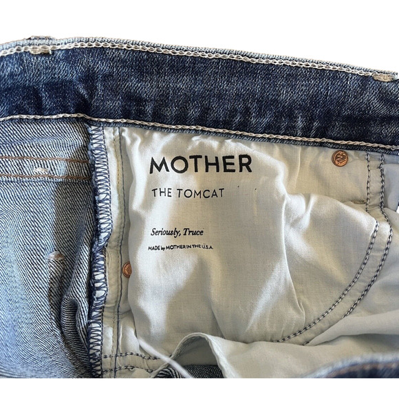 Mother Superior The TomCat Seriously Truce Distressed Straight Jeans Button Fly - Picture 9 of 13